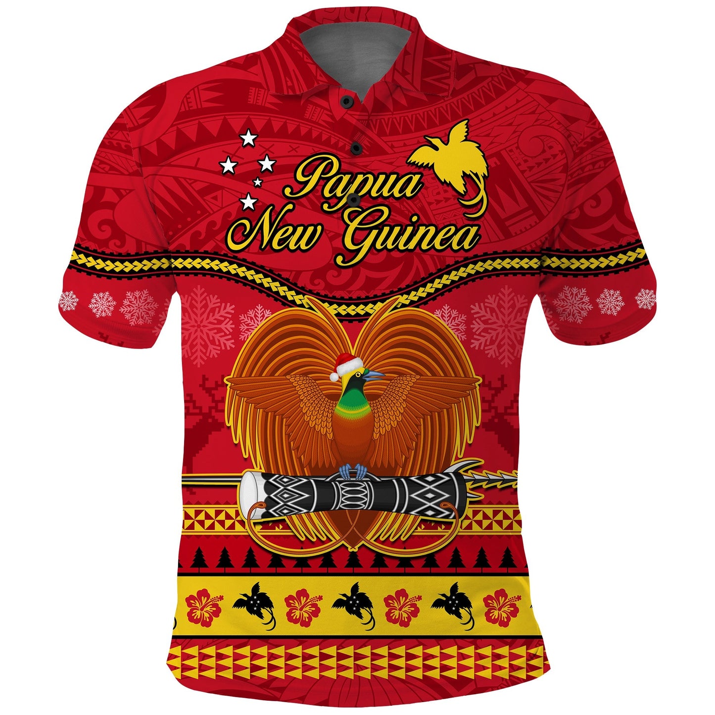 Papua New Guinea Christmas Polo Shirt Bird Of Paradise Bikpela Hamamas Blong Dispela Krismas
