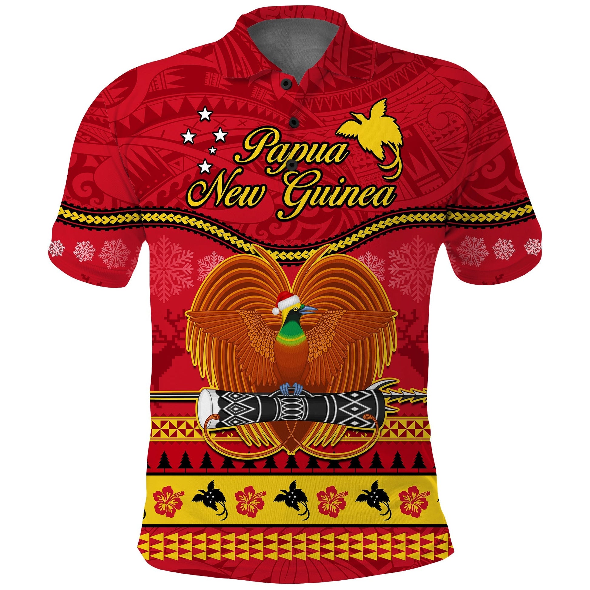 Papua New Guinea Christmas Polo Shirt Bird Of Paradise Bikpela Hamamas Blong Dispela Krismas