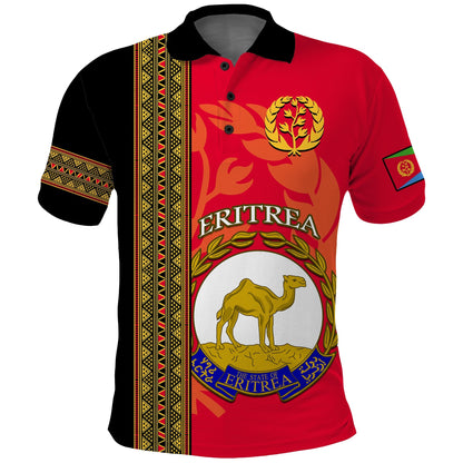 Eritrea Polo Shirt African Pattern Happy Independence Day Version Black