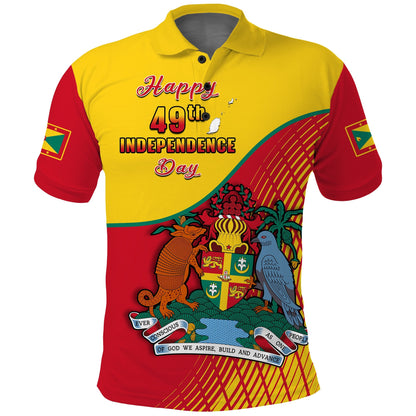 Grenada Polo Shirt Coat Of Arms Happy 49th Independence Day
