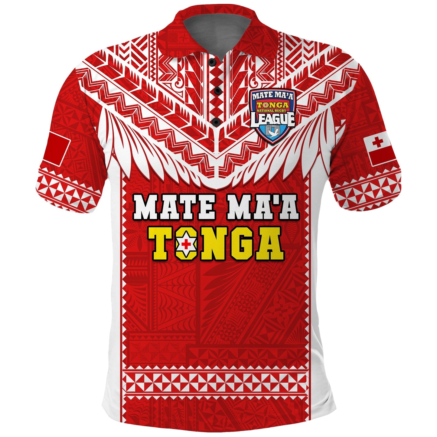 Tonga Rugby Polo Shirt Mate Maa Tonga Pacific Ngatu White