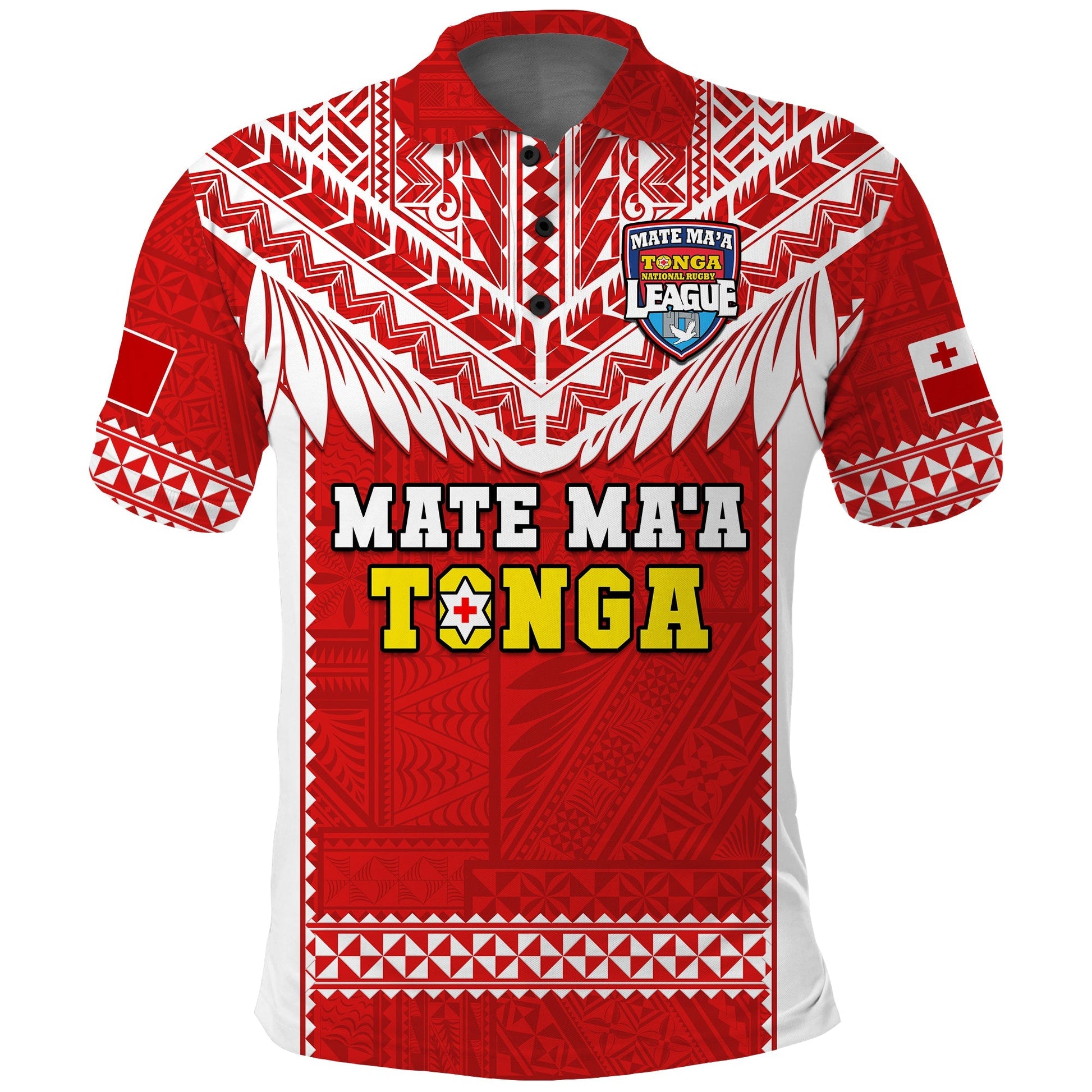 Tonga Rugby Polo Shirt Mate Maa Tonga Pacific Ngatu White