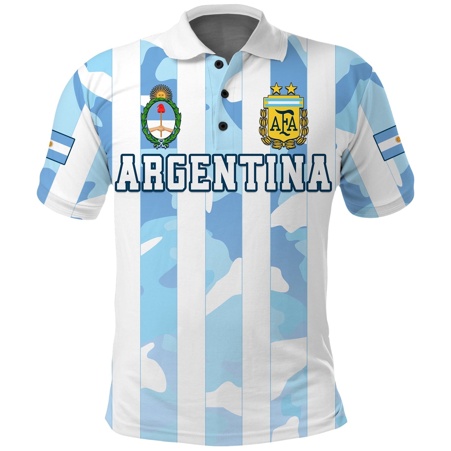 Custom Argentina Football Polo Shirt AFA Champions 2022 Sporty Style