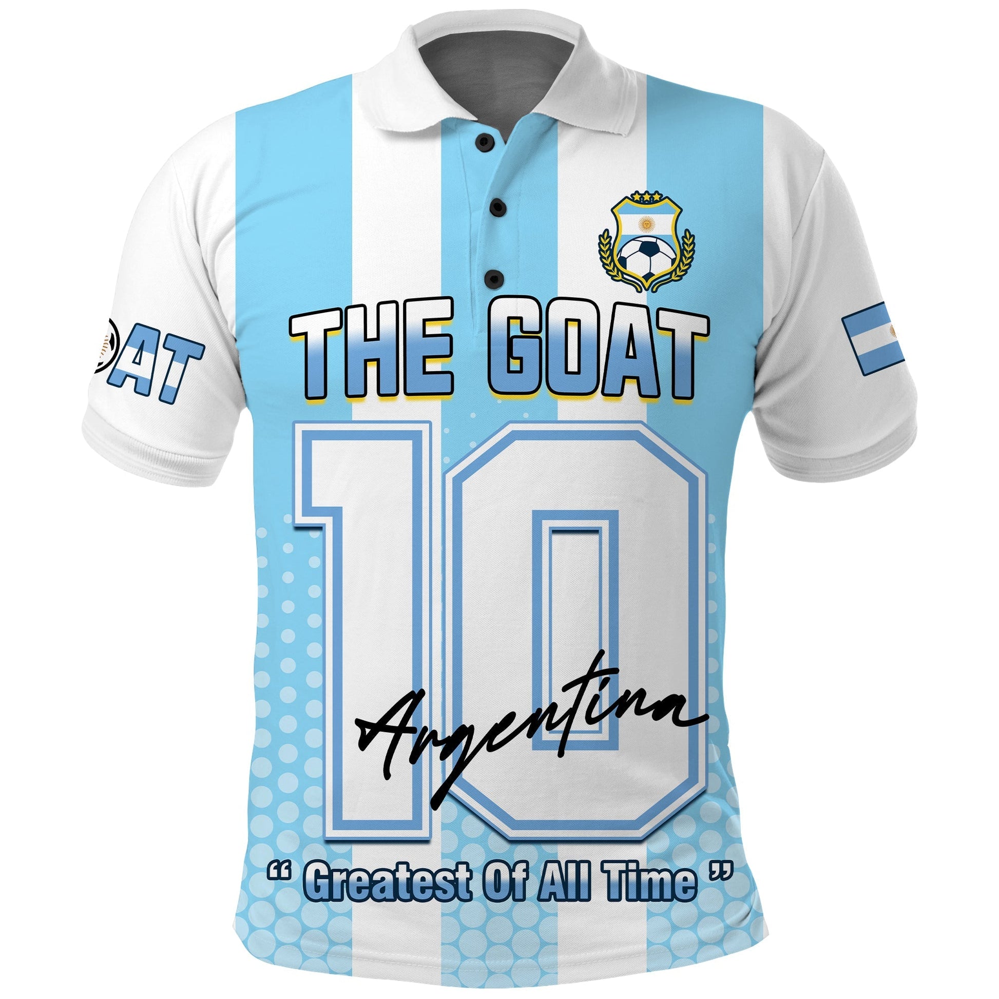 Argentina Football Polo Shirt Vamos La Albiceleste Soccer World Cup GOAT 2022