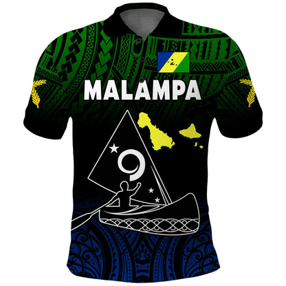 Malampa Province Polo Shirt Native Canoe Mix Vanuatu Pig Tusk Black Version