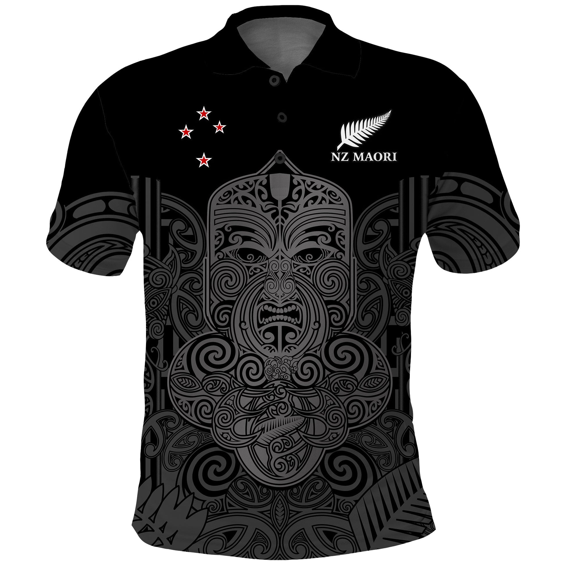 New Zealand Tiki Rugby Polo Shirt NZ Maori Koru Pattern Ver.01