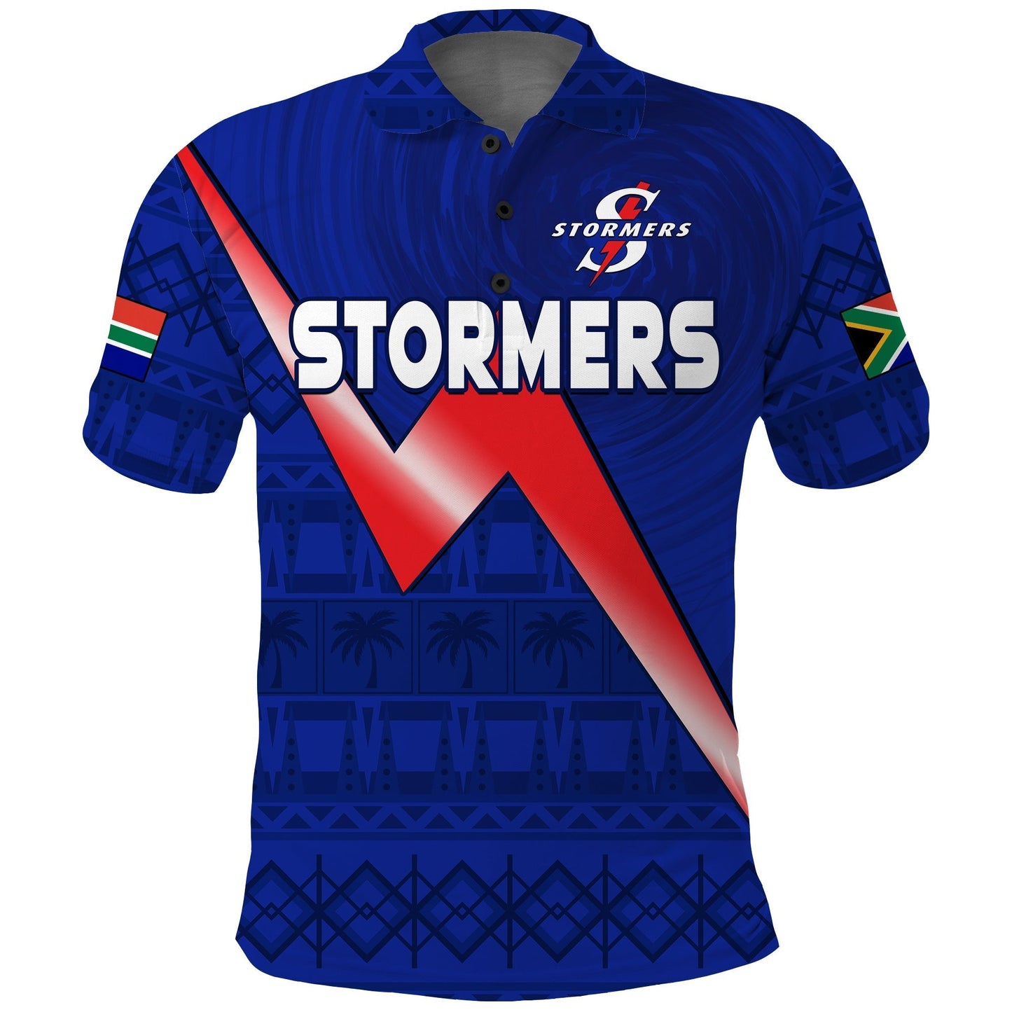 (Custom Text And Number) Stormers South Africa Rugby Polo Shirt We Are The Champions URC African Pattern