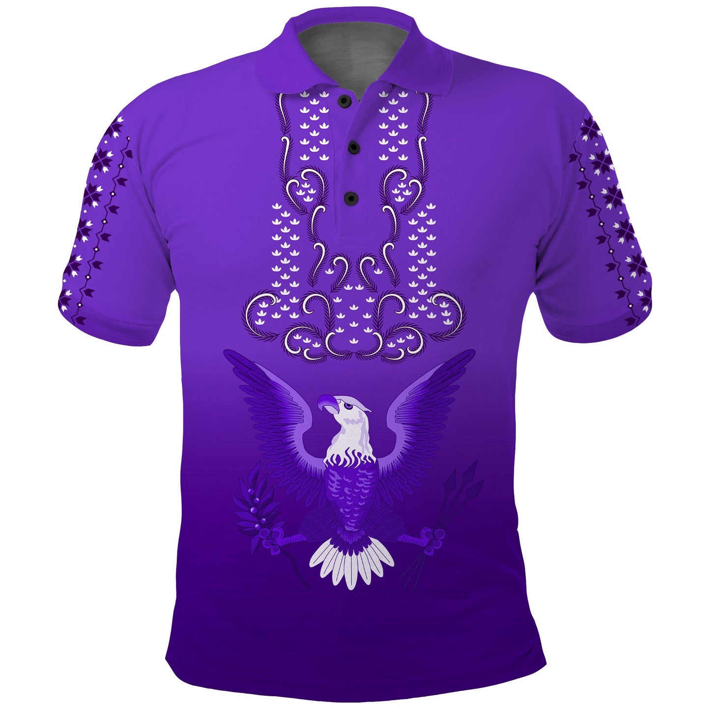 Philippines Polo Shirt Sun Filipino Purple Barong