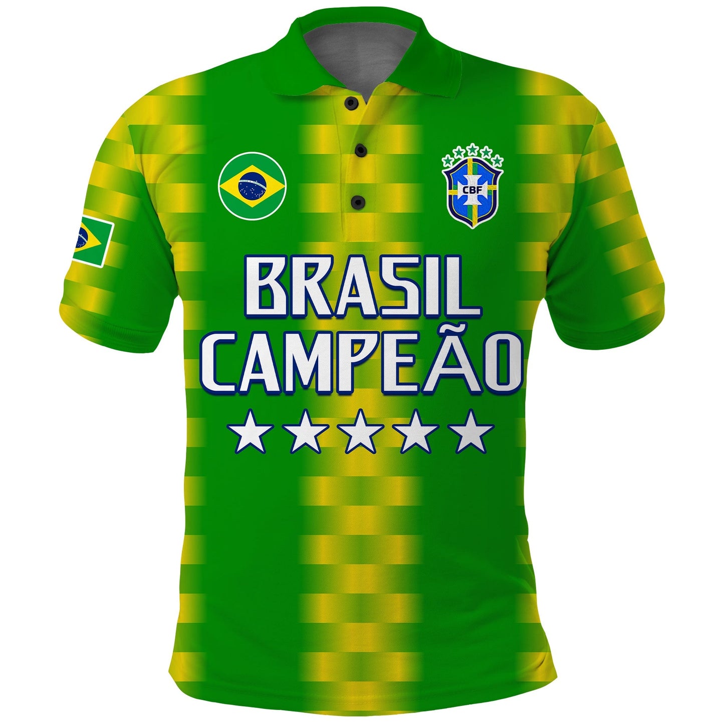 (Custom Text and Number) Brazil Football Champions Polo Shirt Proud Selecao