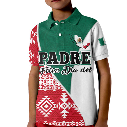 Happy Mexico Fathers Day Polo Shirt Mexican Aztec Pattern