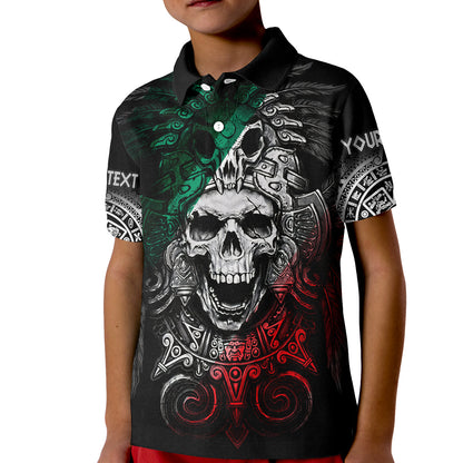 Custom Mexico Polo Shirt Skull Eagle Aztec