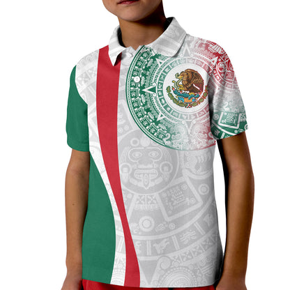Custom Mexico Polo Shirt Mexican Eagles Aztec Pattern