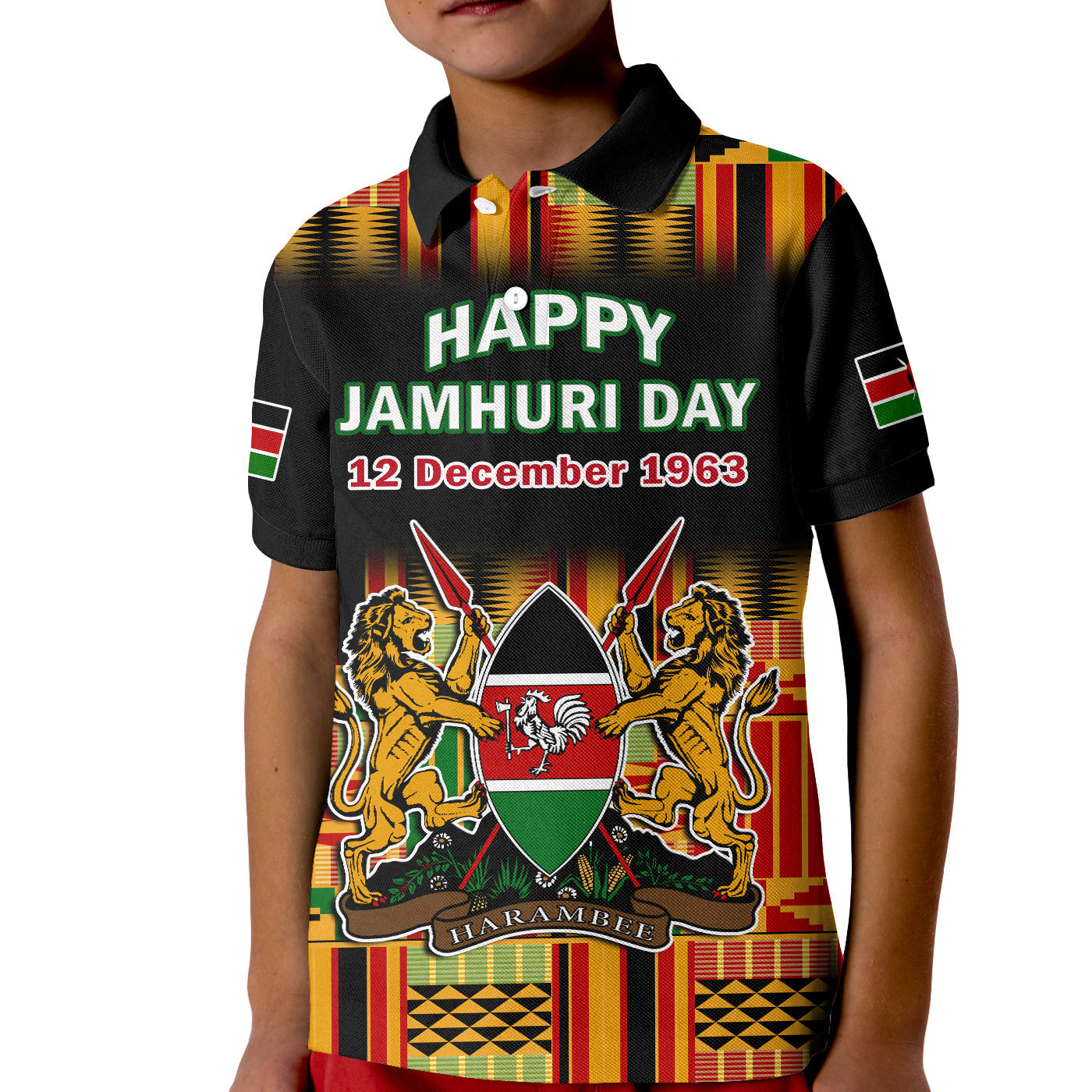 Kenya Polo Shirt Happy Jamhuri Day Kenyan Pattern