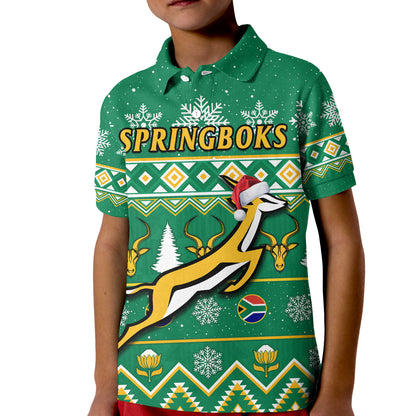 South Africa Rugby Polo Shirt Christmas Springboks Proud Geseende Kersfees