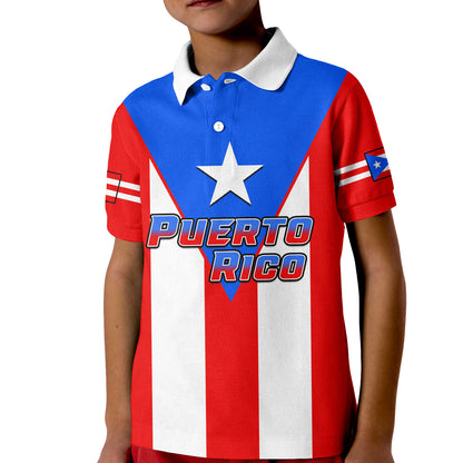 Puerto Rico Polo Shirt Coat Of Arms Mix Flag