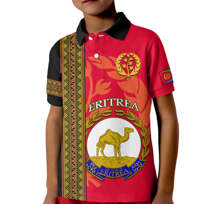 Custom Eritrea Polo Shirt African Pattern Happy Independence Day Version Black