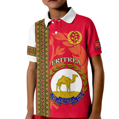 Custom Eritrea Polo Shirt African Pattern Happy Independence Day Version White