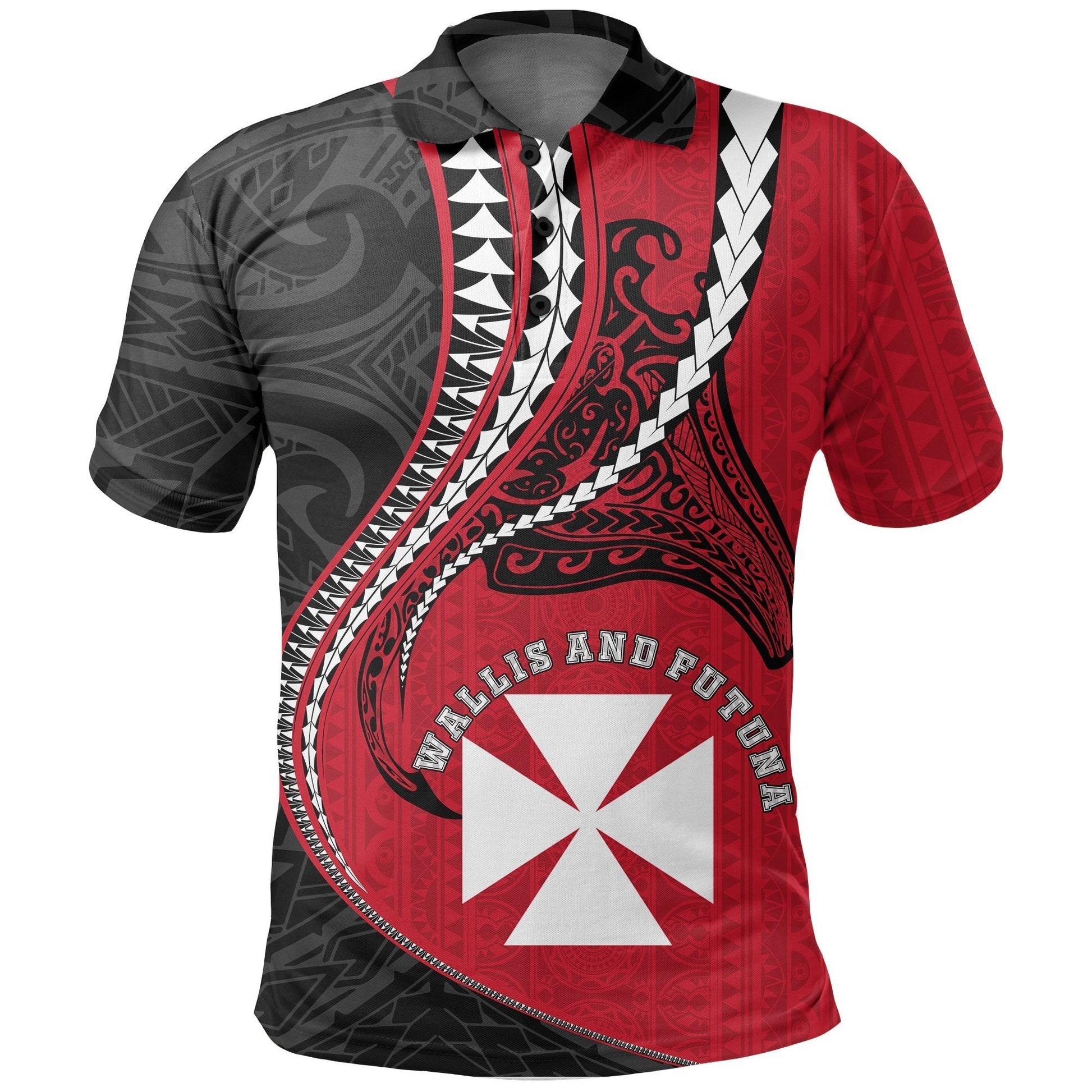 Wallis And Futuna Polo Shirt - Wallis And Futuna Coat Of Arms Kanaloa Tatau Gen WF