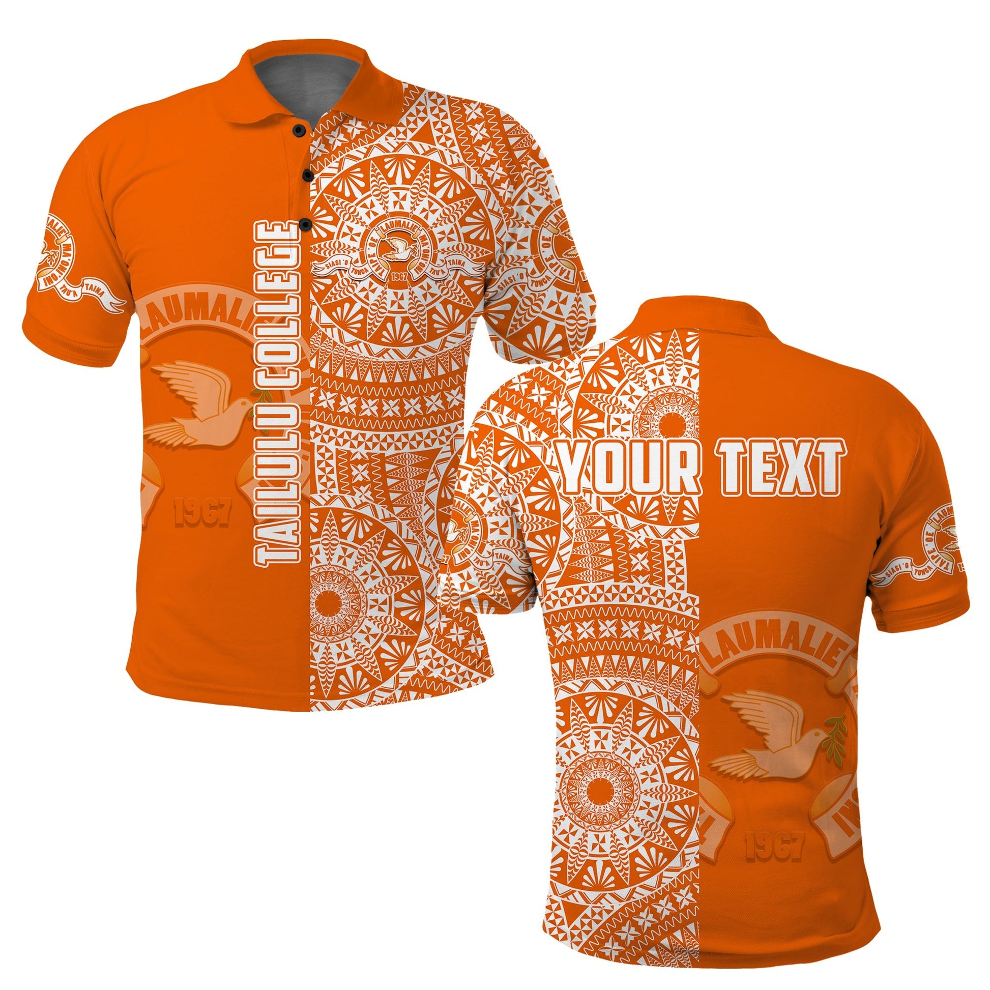 Custom Personalised Tailulu Tonga College Polo Shirt Tongan Ngatu Pattern