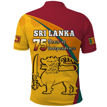 Sri Lanka Polo Shirt Sri Lankan Pattern Happy 75 Years Of Independence