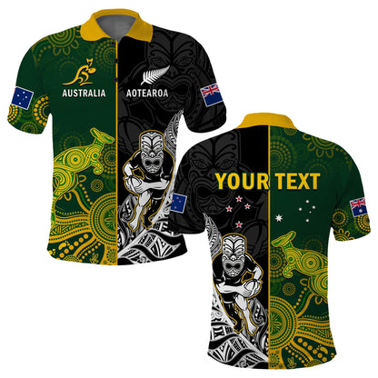 Custom Personalised Australia Rugby Mix Aotearoa Rugby Polo Shirt Wallabies All Black Special Version