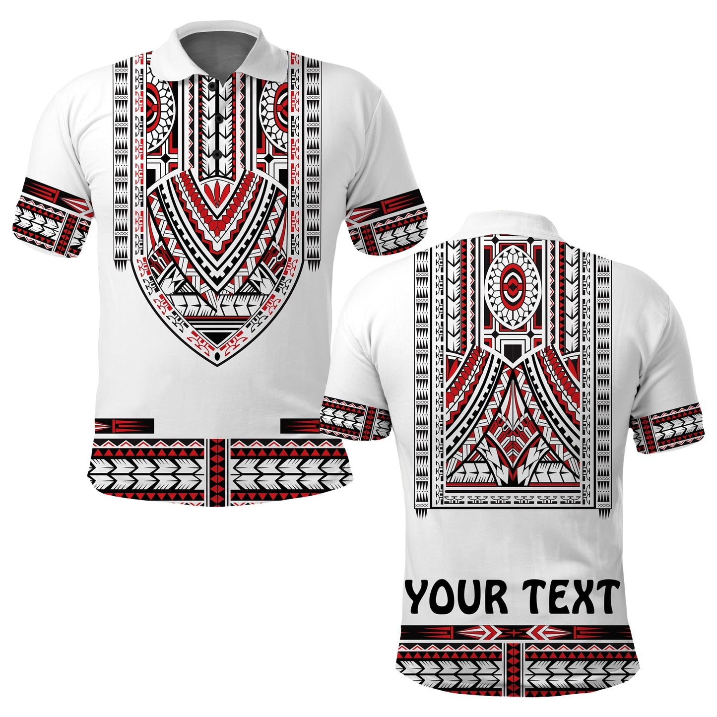 Custom Personalised Polynesian Polo Shirt Dashiki With Polynesian Tattoo Royal Version