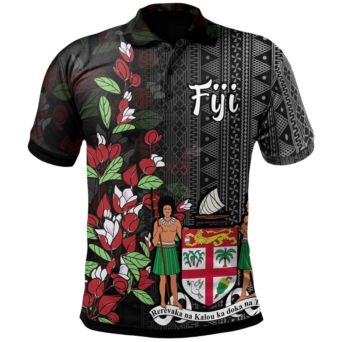 Fiji Polo Shirt - Tagimaucia Flowers