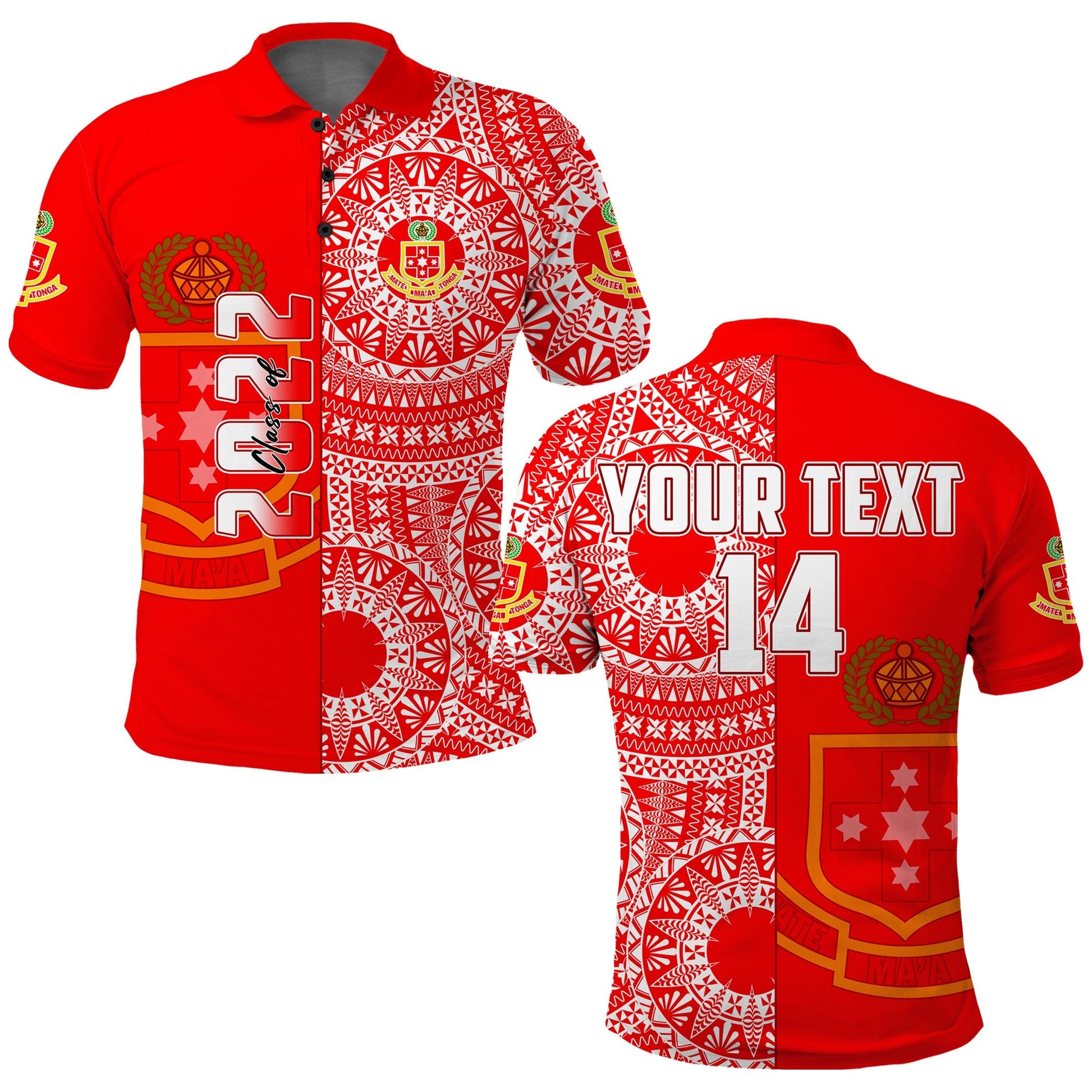 Custom Text And Number Kolisi Tonga High School Polo Shirt Class Of Year Tongan Ngatu Pattern