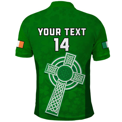 (Custom Text And Number) Ireland Rugby Go Shamrocks Polo Shirt