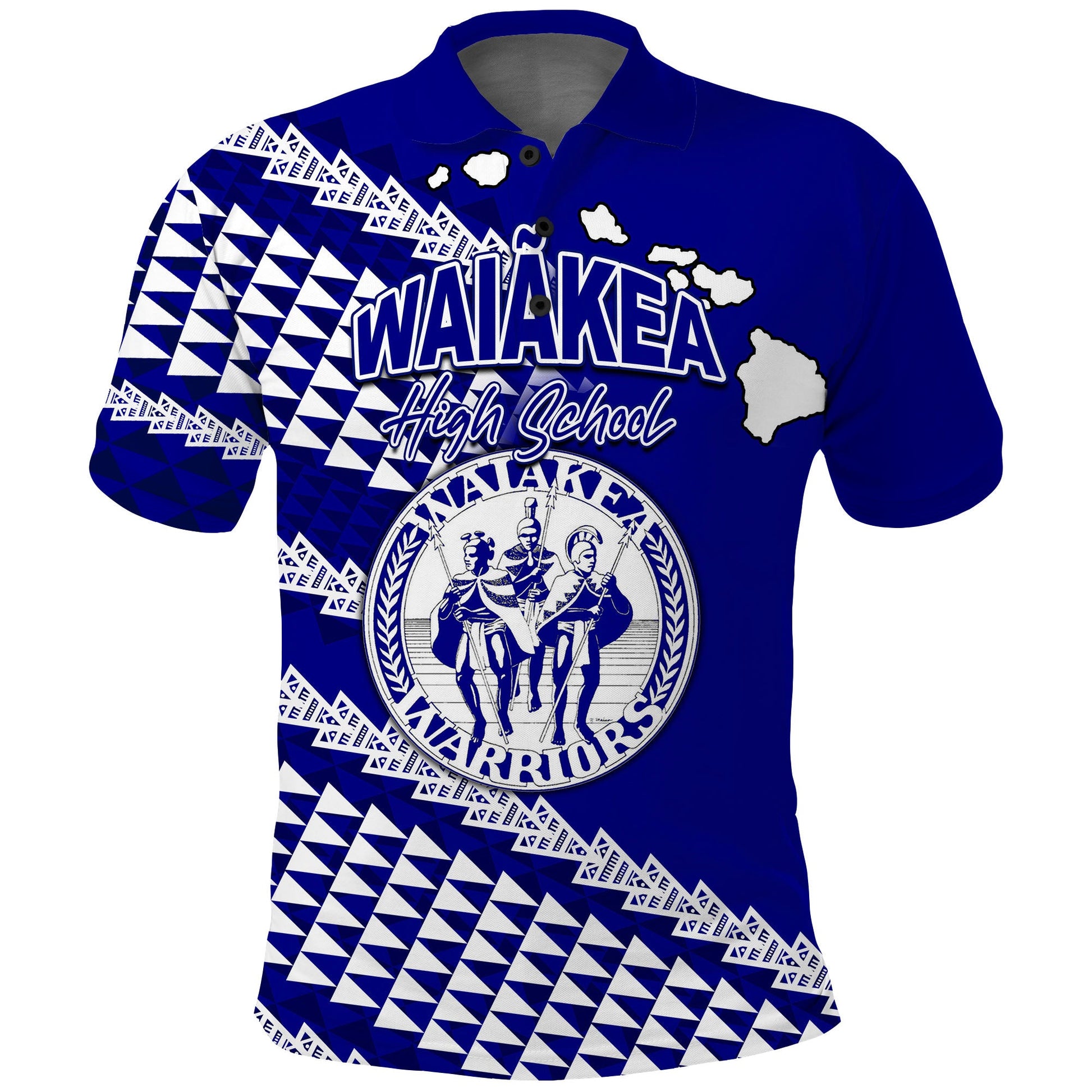Waiakea High School Hawaii Polo Shirt -Navy Blue