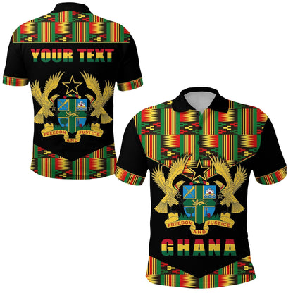 Custom Ghana Proud Polo Shirt Ankara Kente