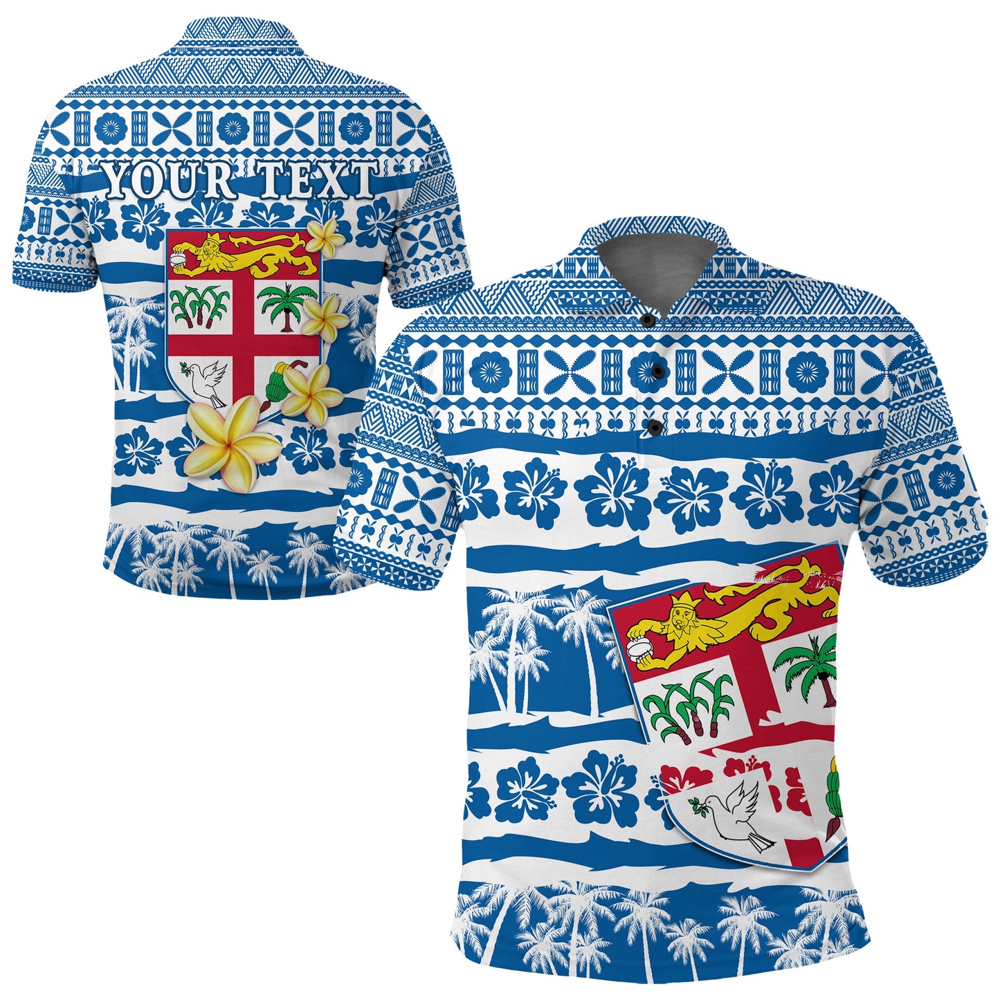 Custom Personalised Fiji Polynesian Polo Shirt Fijian Tapa Pattern