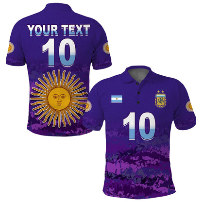 (Custom Text and Number) Argentina Football Polo Shirt Go Champions La Albiceleste
