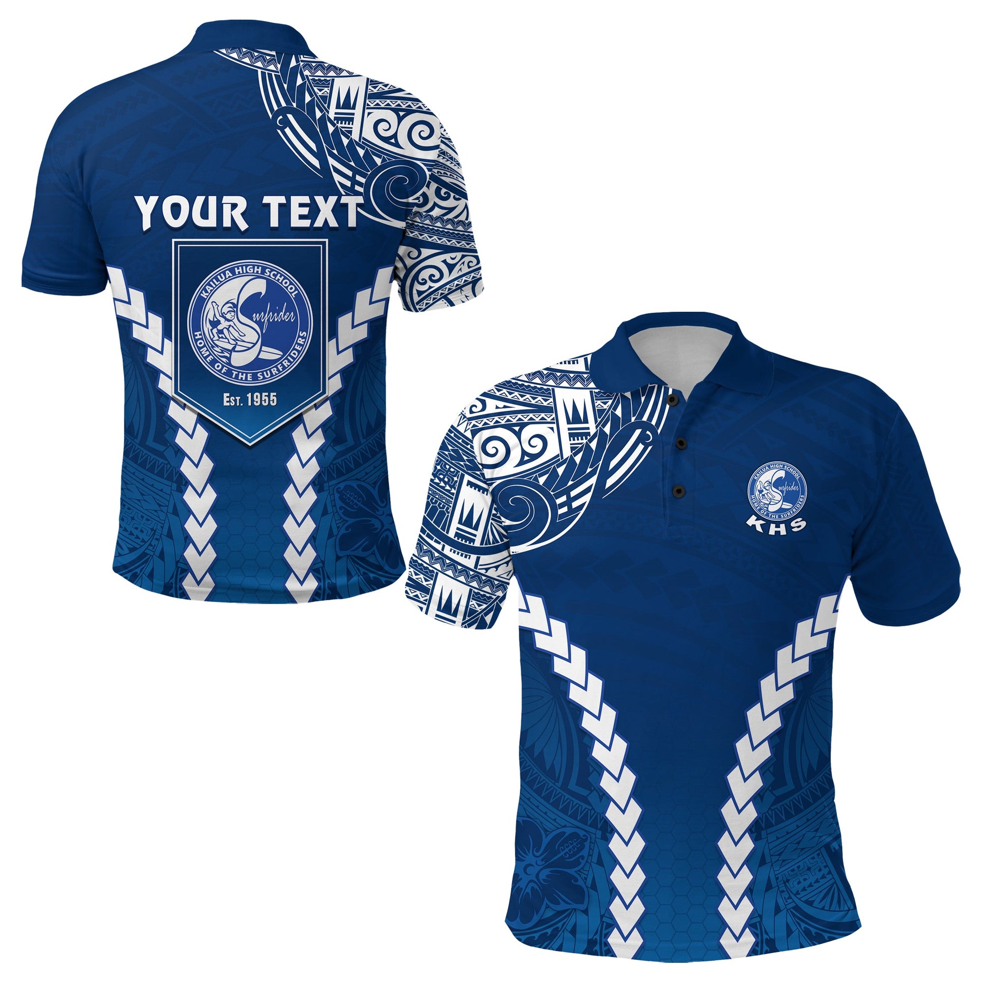 Custom Personalised Kailua High School Polo Shirt Home of the Surfriders