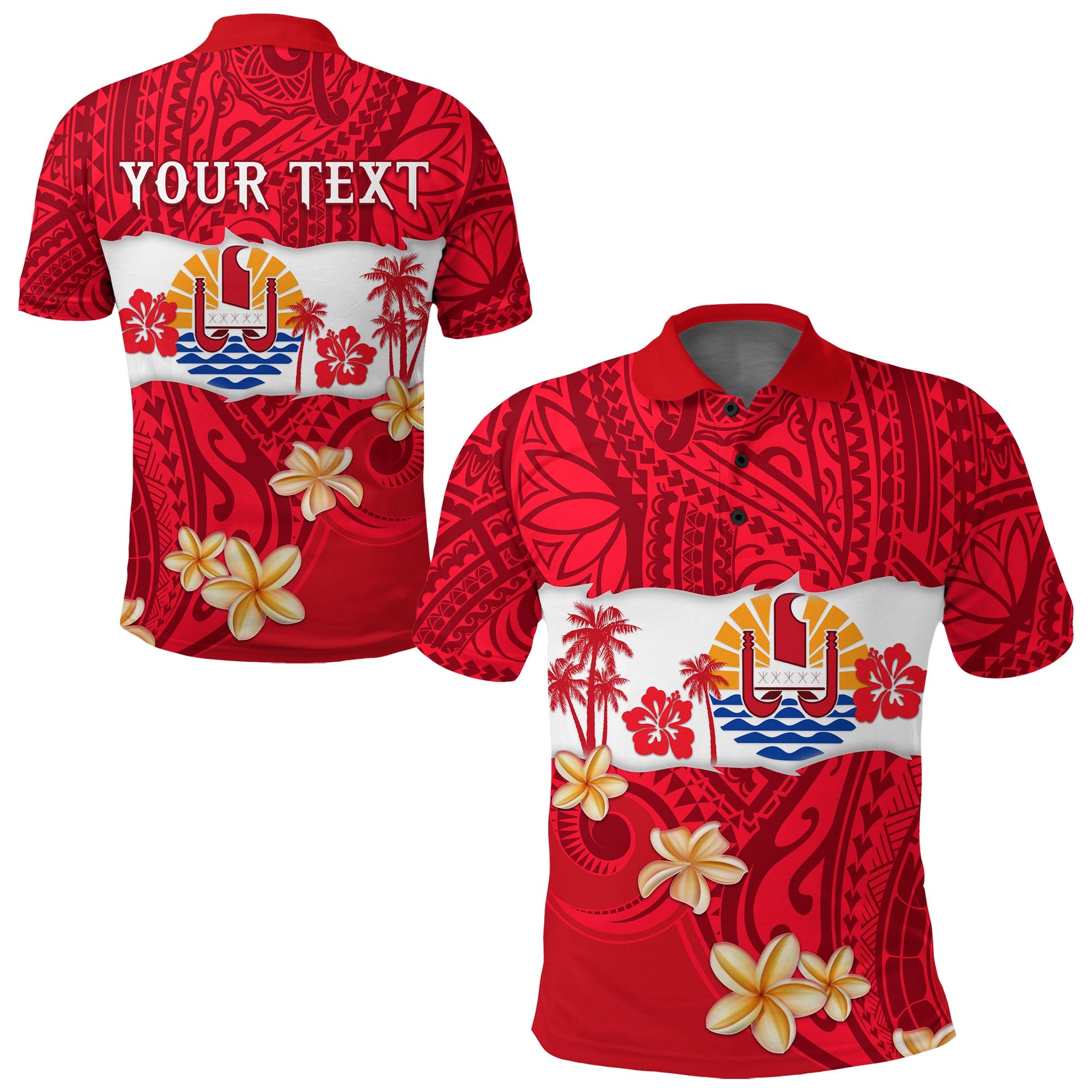 Custom Personalised Tahiti Polynesian Polo Shirt Mythical Destination