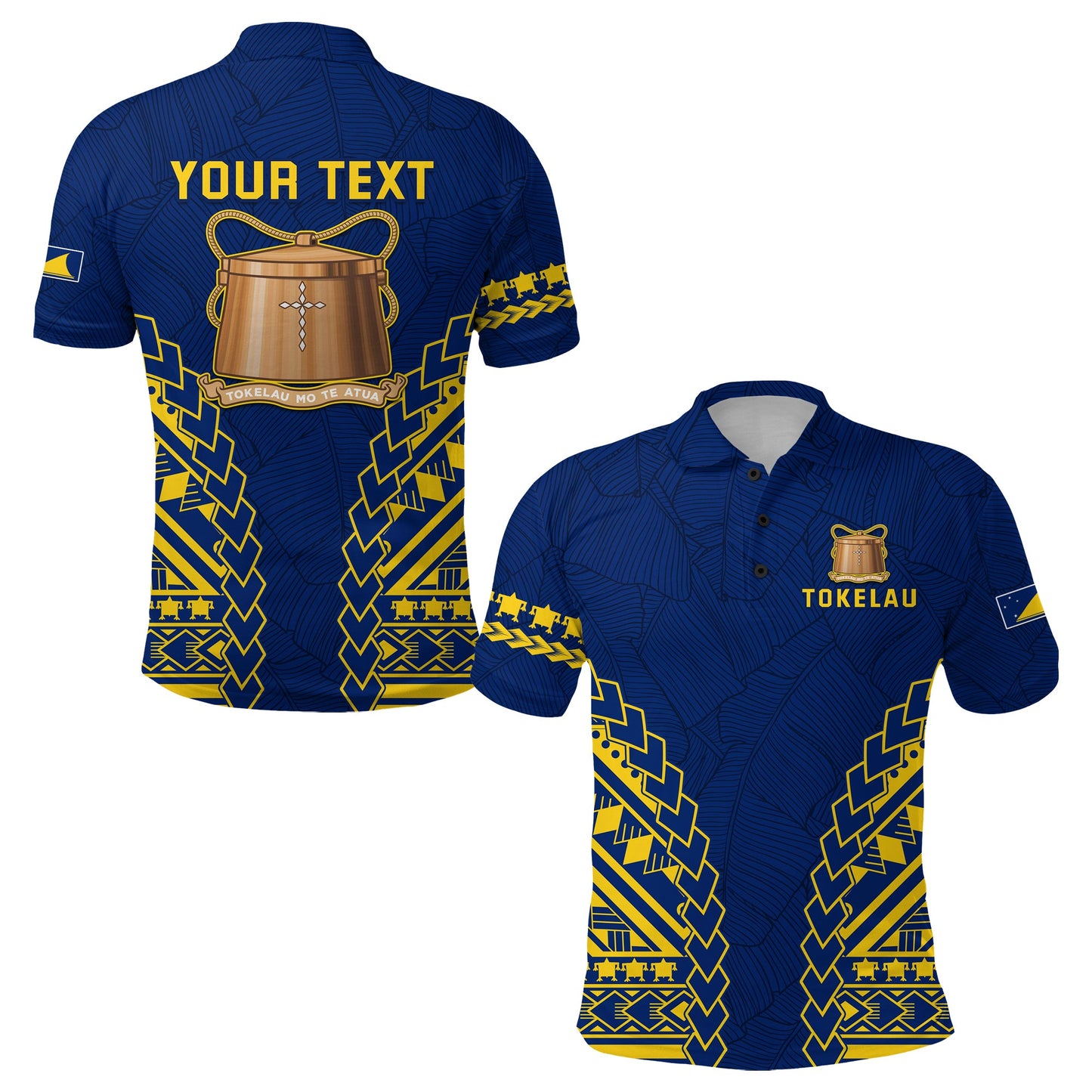 Custom Personalised Tokelau Polo Shirt Coconut Palm Leaf