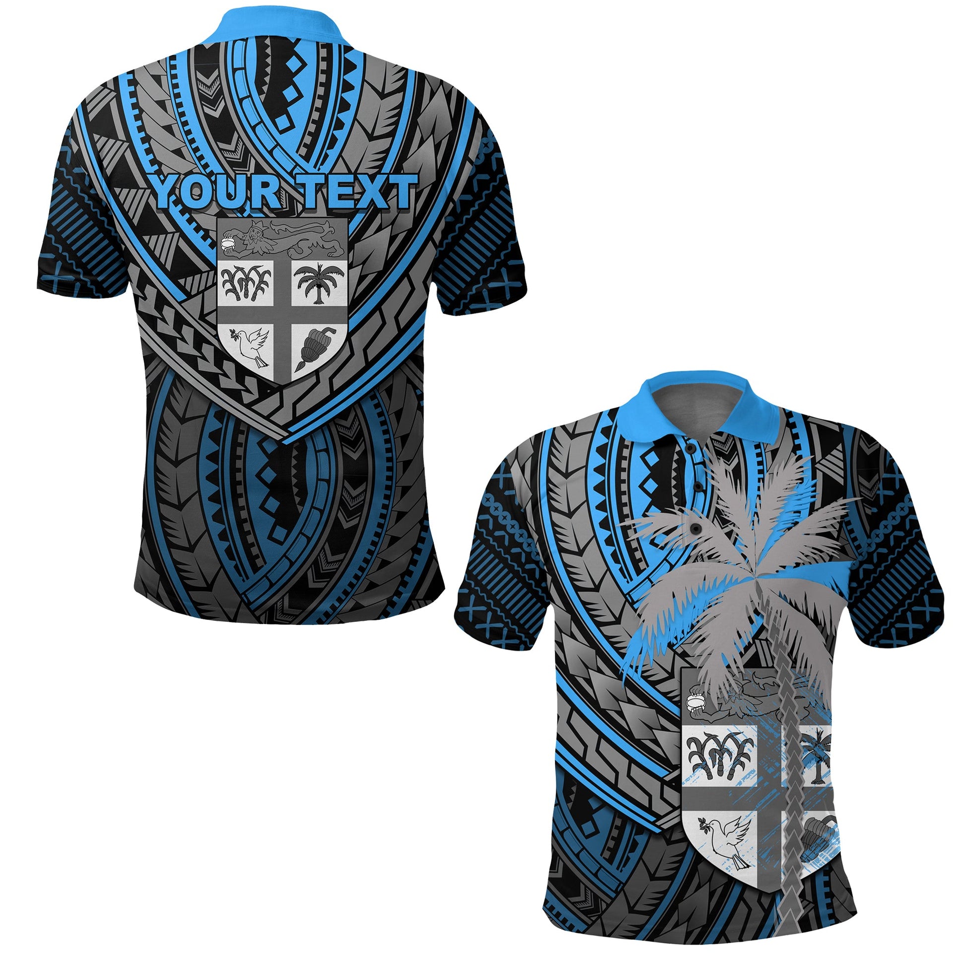 Custom Personalised Newest Fiji Polo Shirt Mix Coconut
