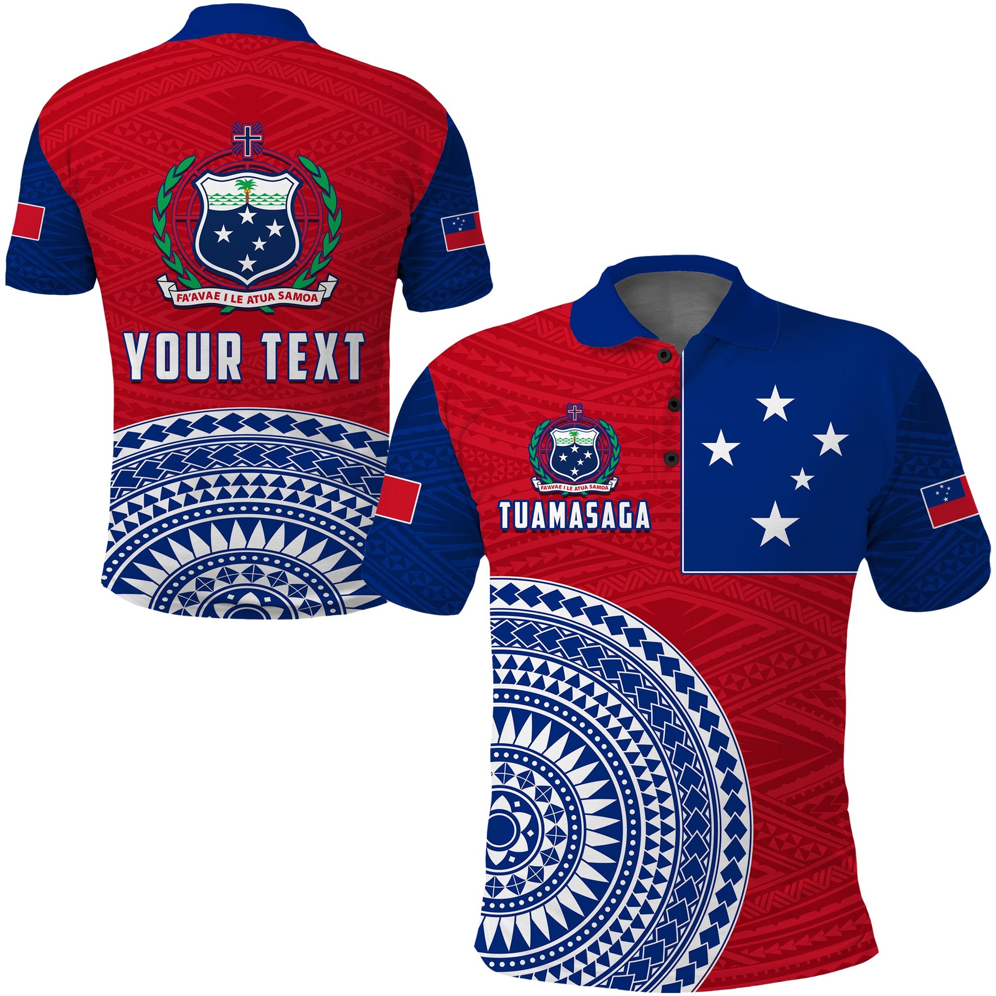 Custom Personalised Tuamasaga Samoa Polo Shirt Polynesian Pattern