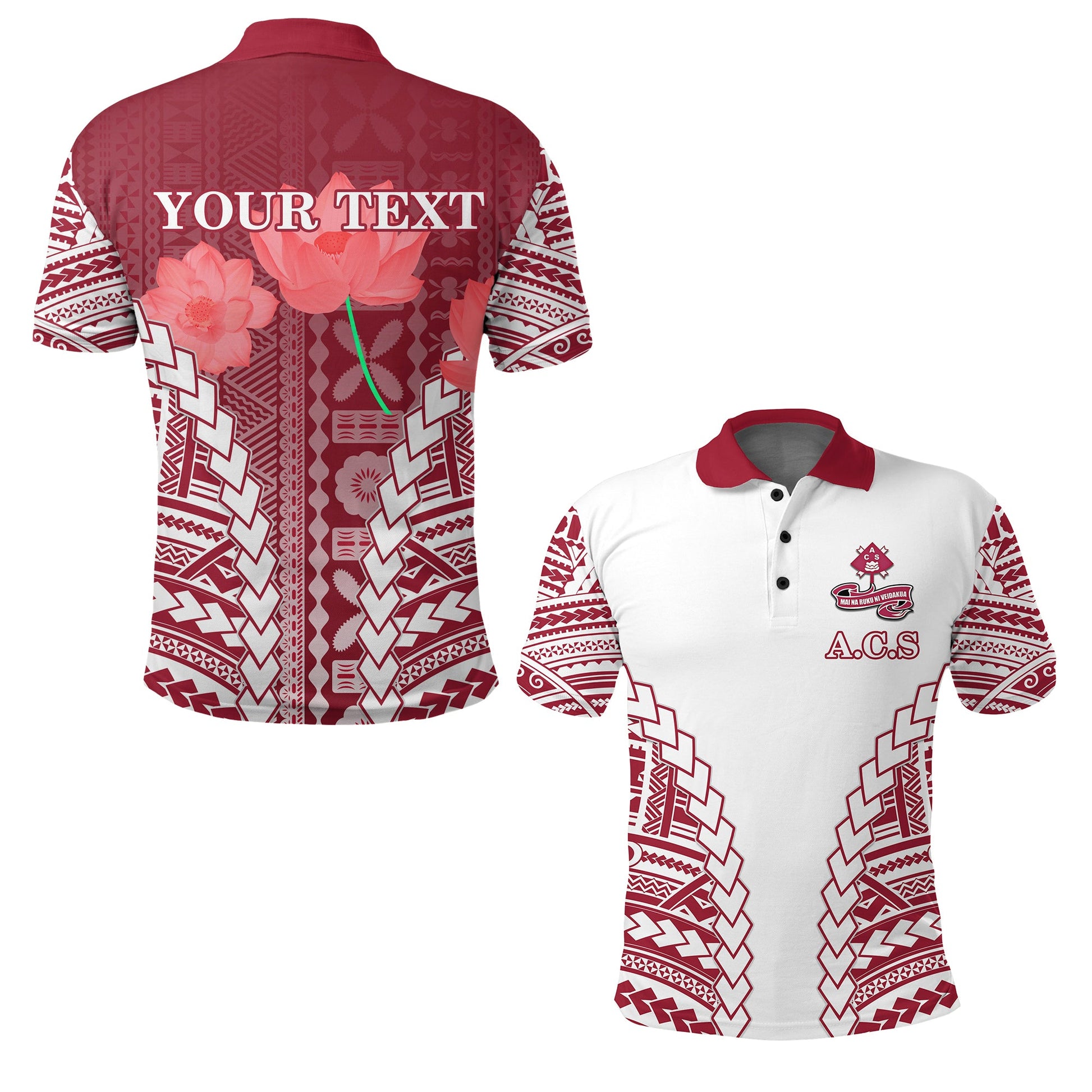 Custom Personalised Adi Cakobau School Polo Shirt Lovely Girl A.C.S