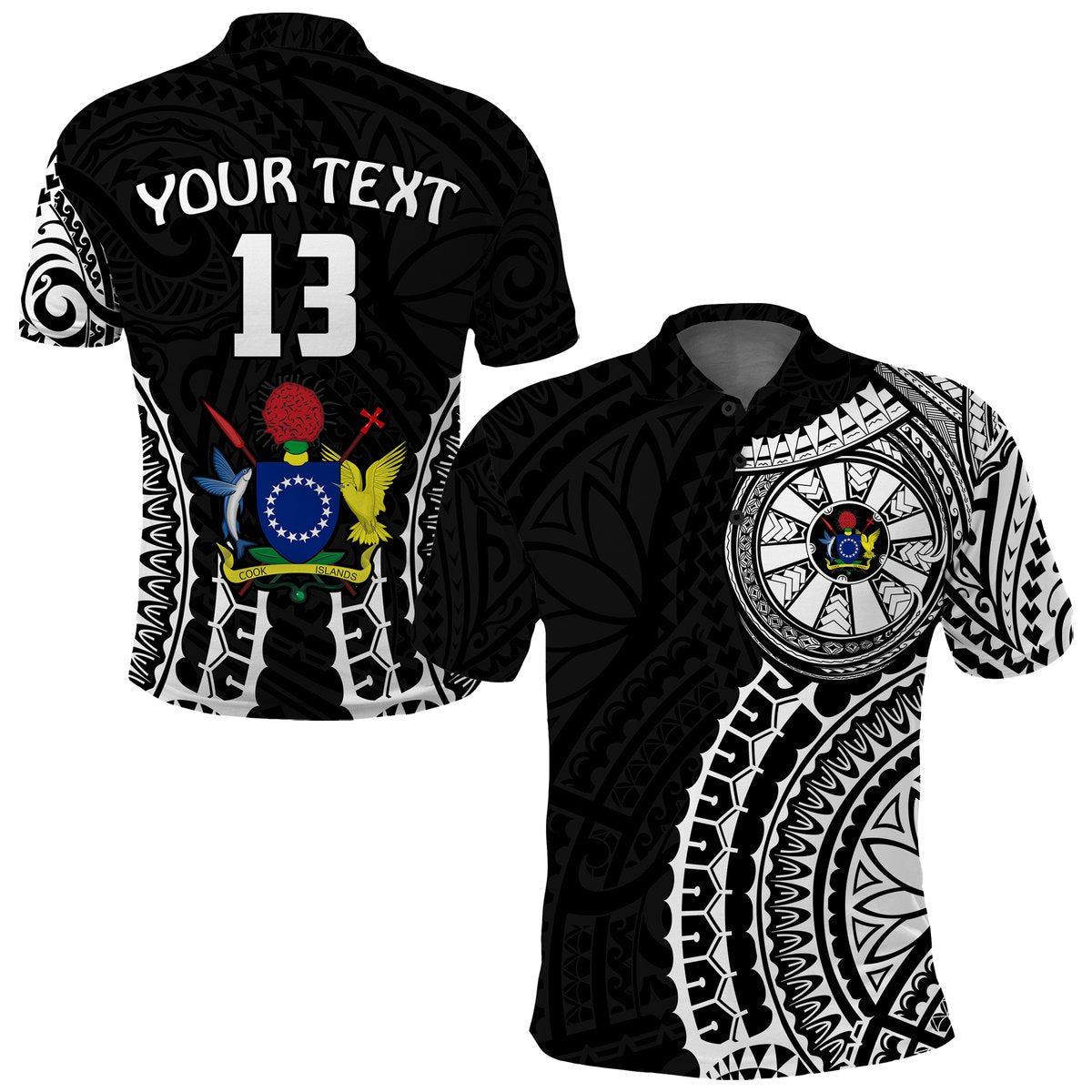 Custom Text and Number Cook Islands Polo Shirt Polynesian Cultural The Best For You