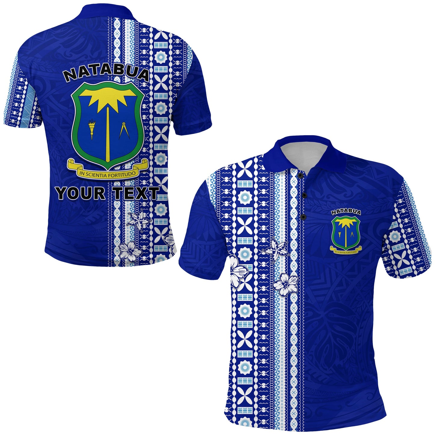 Custom Personalised Natabua High School Polynesian Polo Shirt Lautoka Fiji