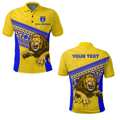 Custom Personalised Suva Grammar Fashion Polo Shirt Fiji School Version Lion Gold