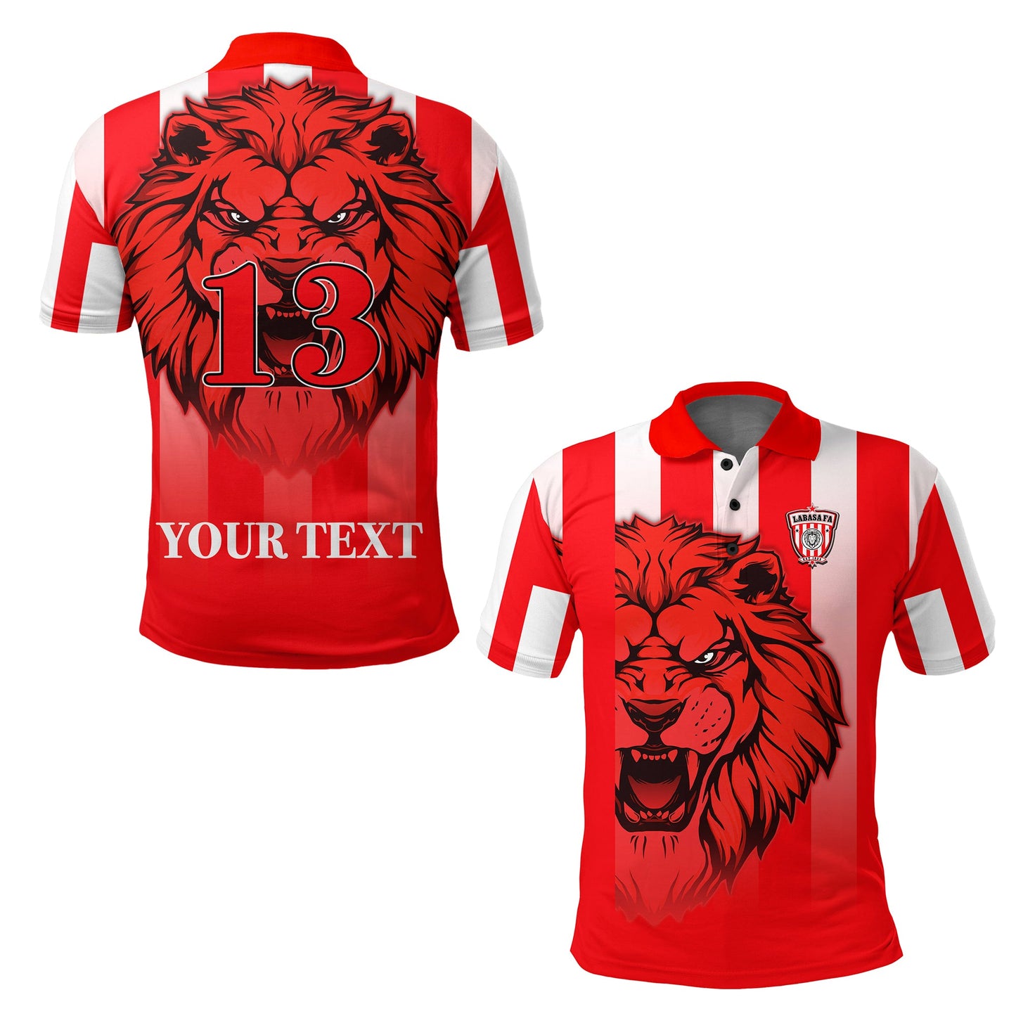 Custom Personalised LABASA FA Polo Shirt Football Fijian - Custom Text and Number