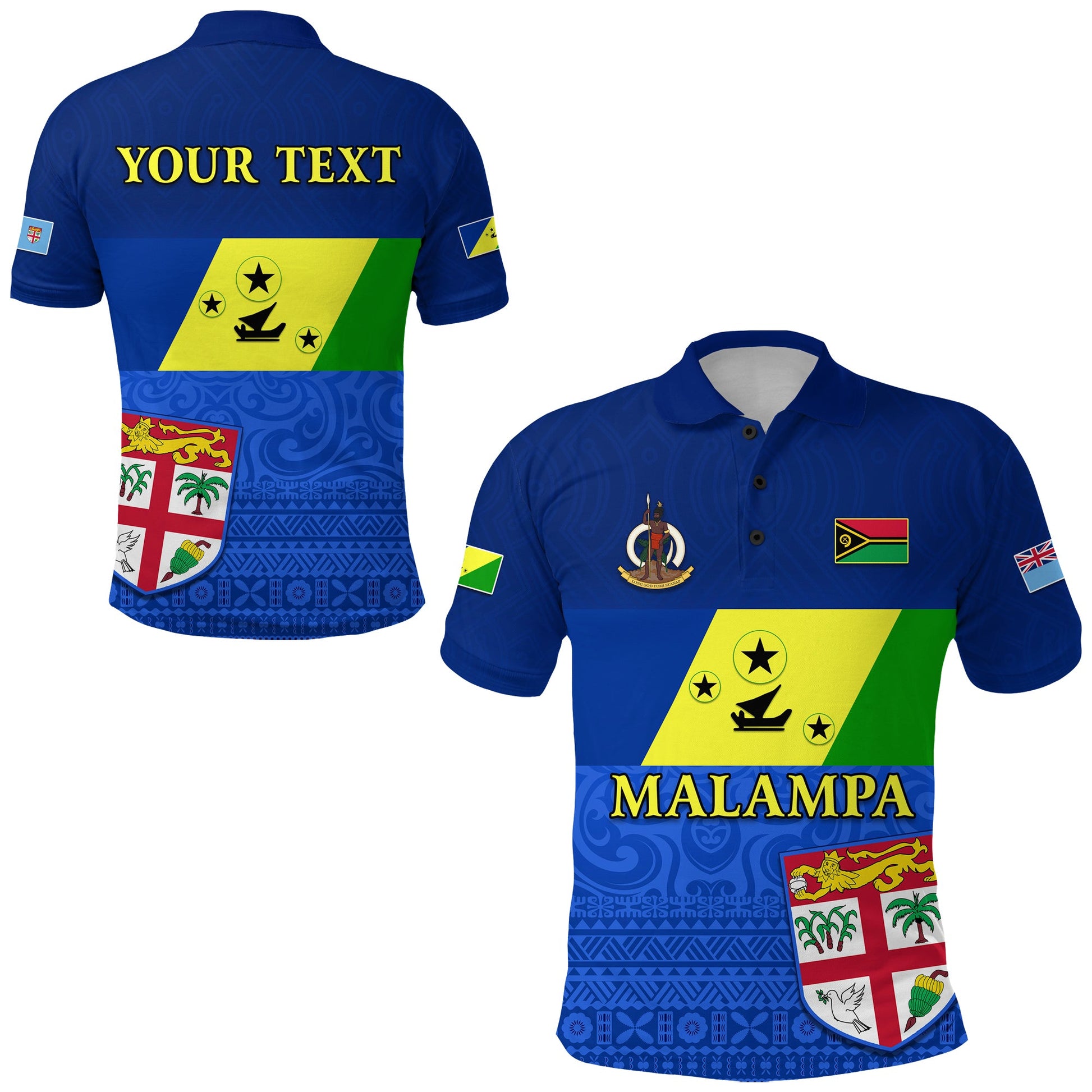 Custom Personalised Malampa Fiji Day Polo Shirt Vanuatu Proud