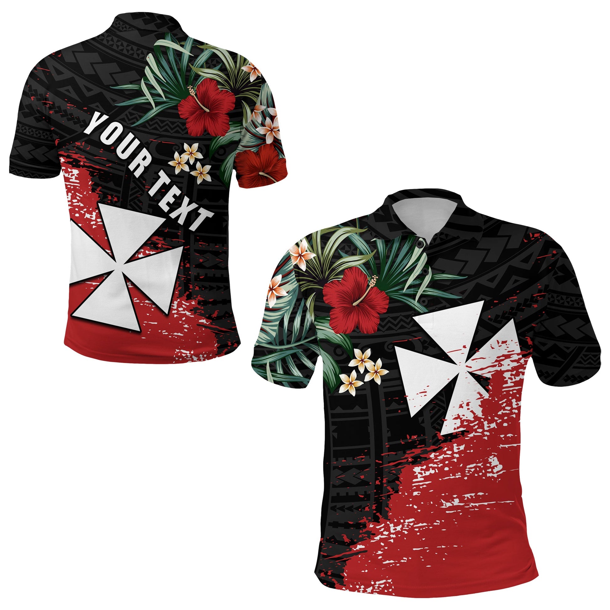Custom Personalised Wallis and Futuna Polynesian Polo Shirt Fantastic Flowers
