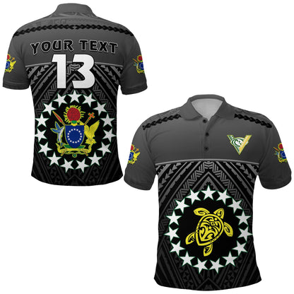 Custom Personalised The Kuki's Polo Shirt Cook Islands Rugby Black - Custom Text and Number