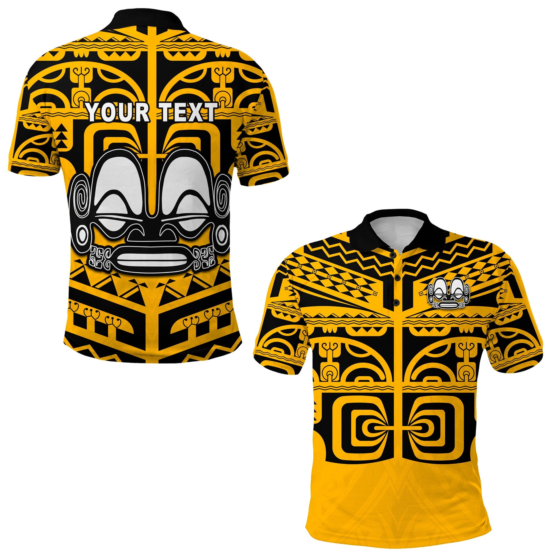 Custom Personalised Marquesas Islands Polo Shirt - Marquesas Tattoo Version 02