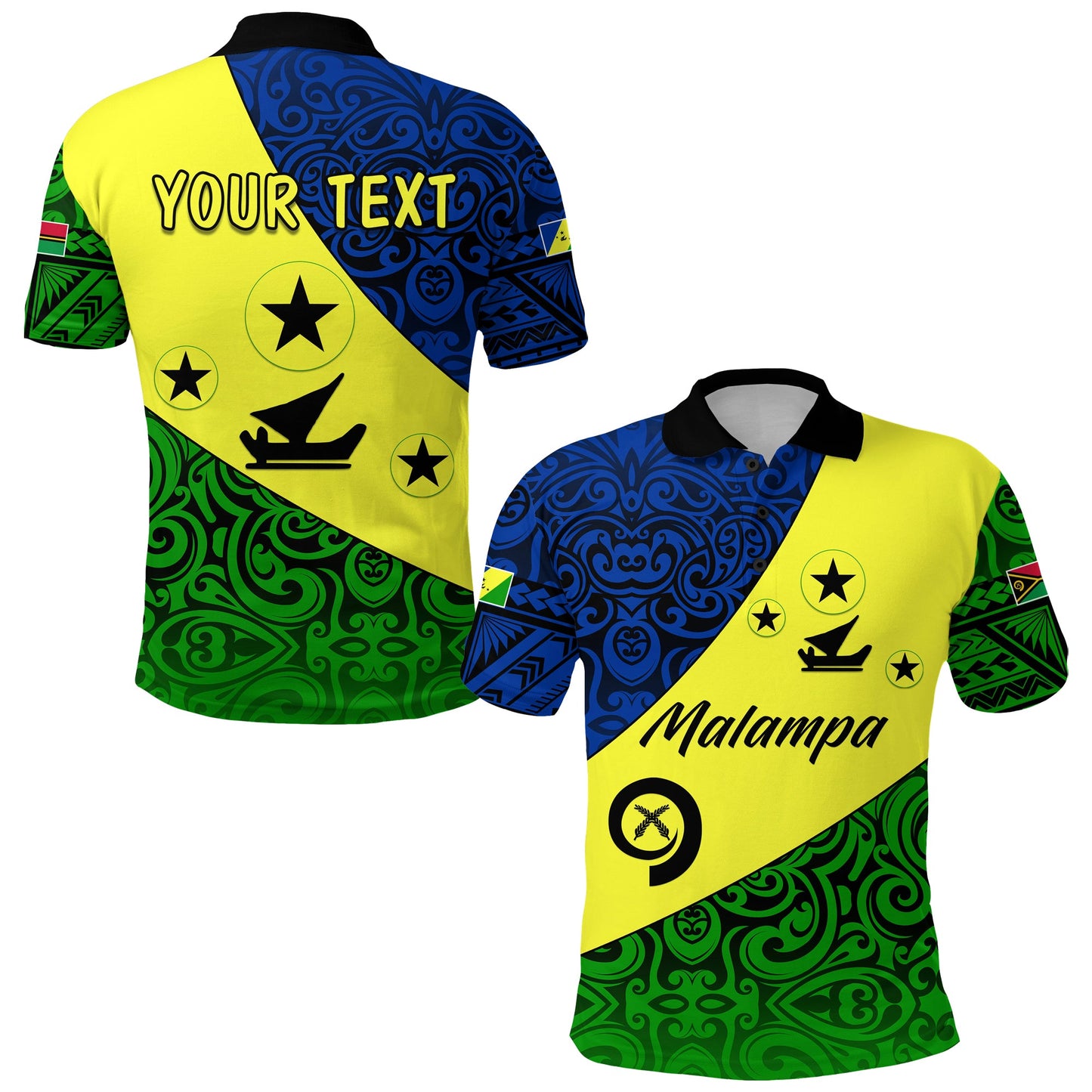 Custom Personalised Malampa Province Polo Shirt Vanuatu Pattern