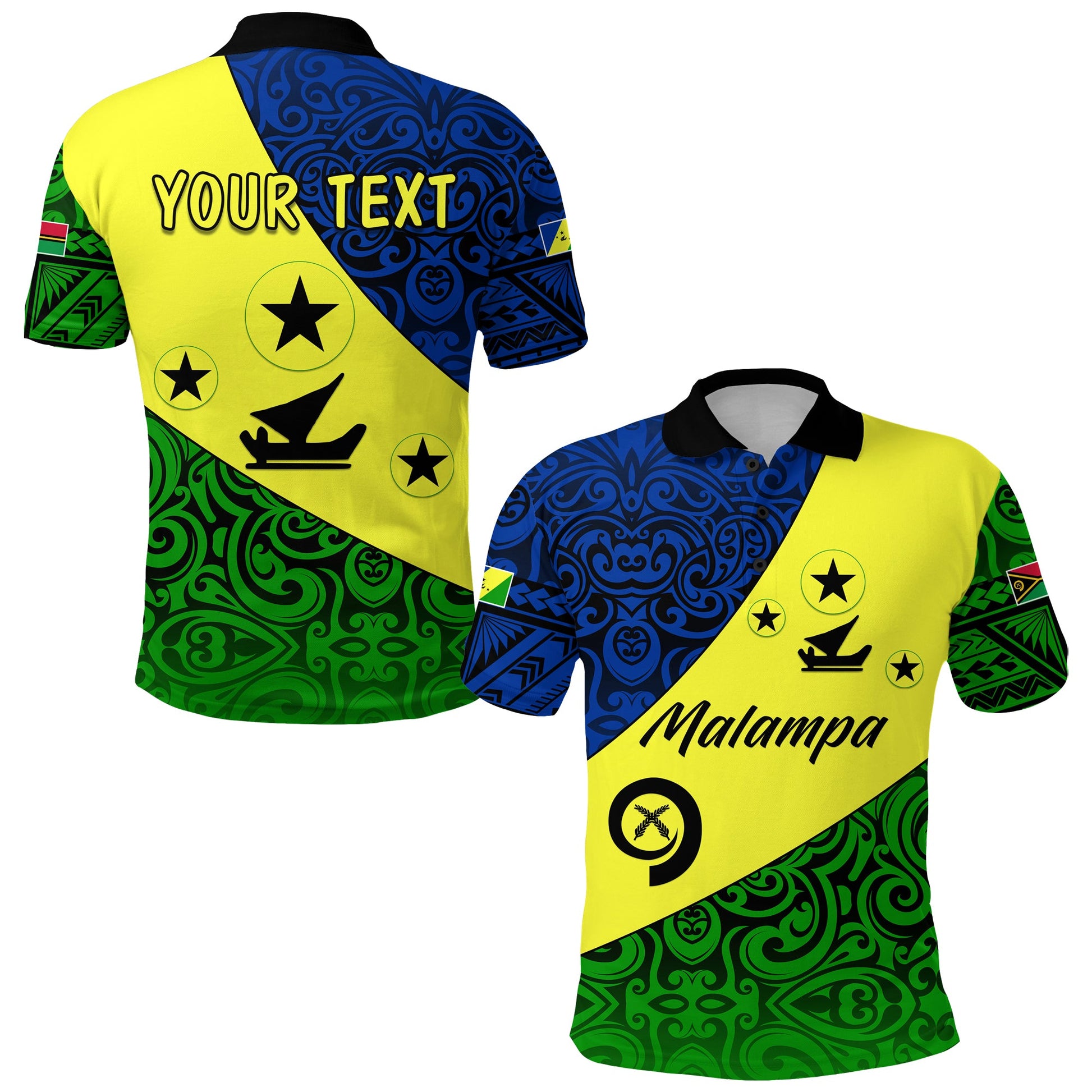 Custom Personalised Malampa Province Polo Shirt Vanuatu Pattern