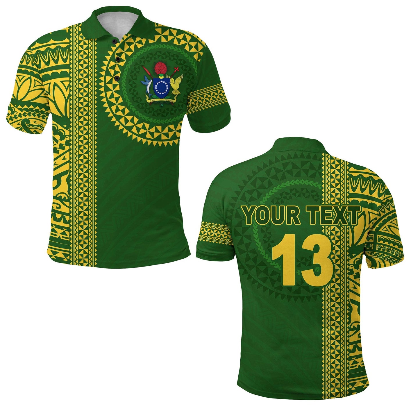 Custom Personalised Cook Islands Rugby Polo Shirt Notable - Custom Text and Number